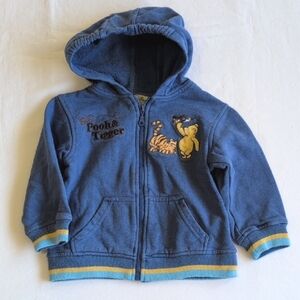 disney classic winnie the pooh blue zip-up hoodie sweatshirt 24 months baby